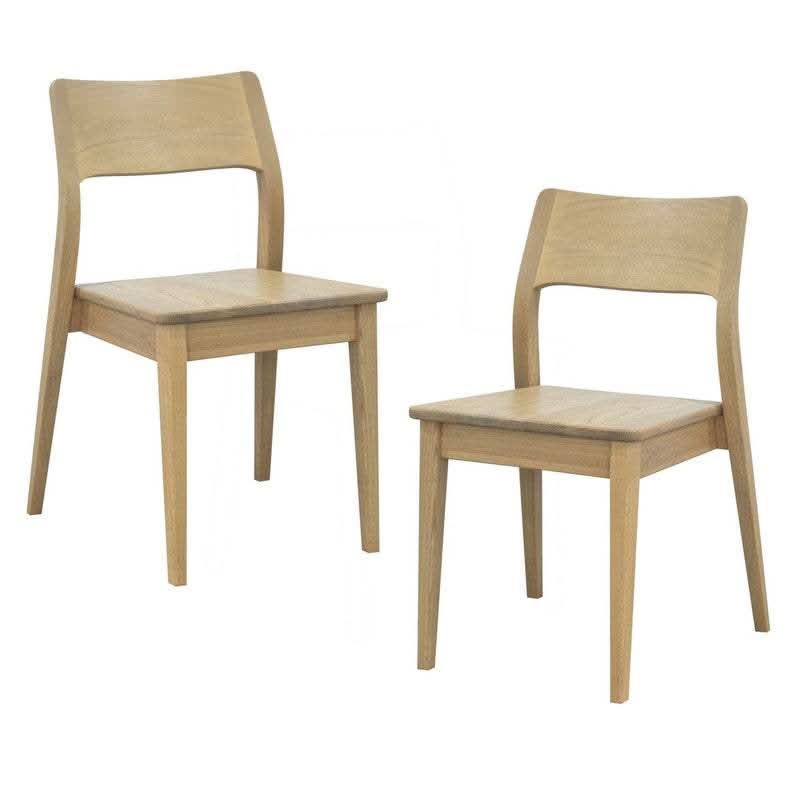 Providence Solid Oak Dining Room Chair Set of 2 Natural