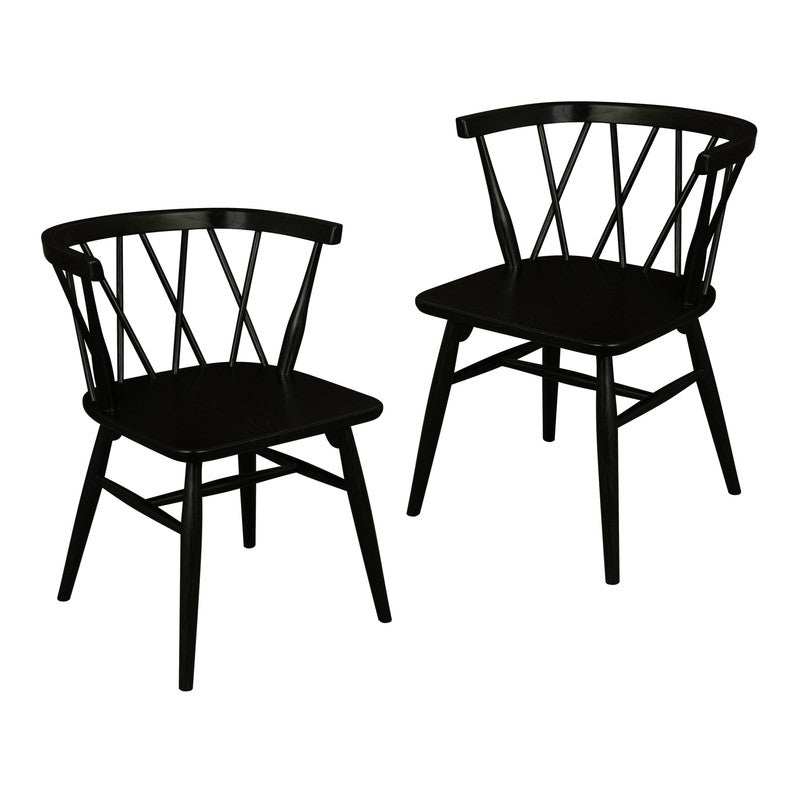 Sierra Cross Back Chair Black - Set of 2