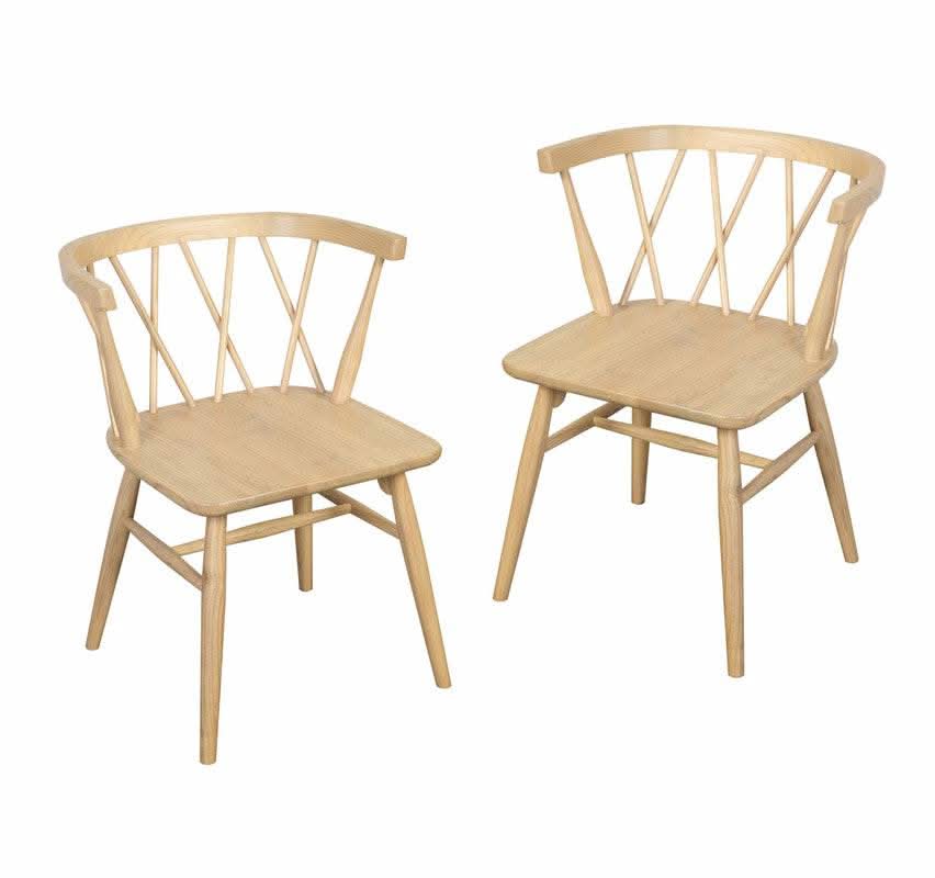 Sierra Cross Back Chair Set of 2 - Natural