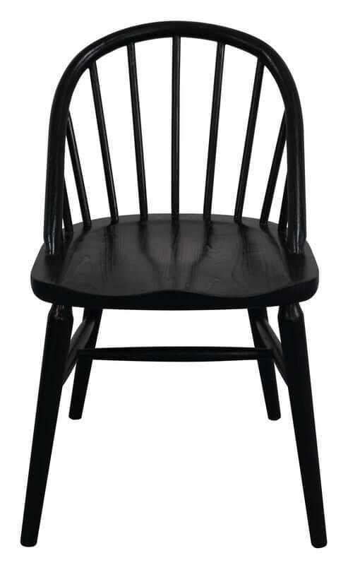 Vera Solid Oak Dining Chairs Set Black