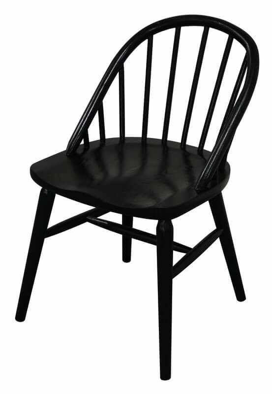 Vera Solid Oak Dining Chairs Set Black