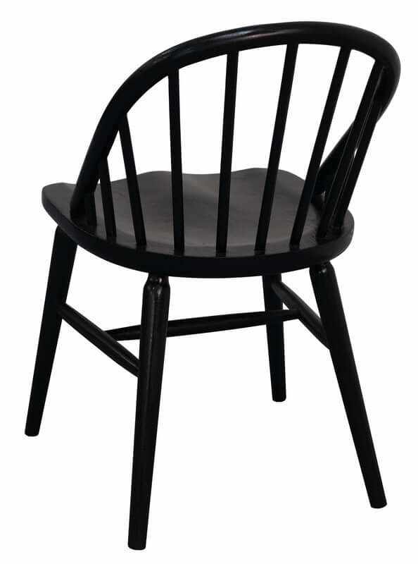 Vera Solid Oak Dining Chairs Set Black