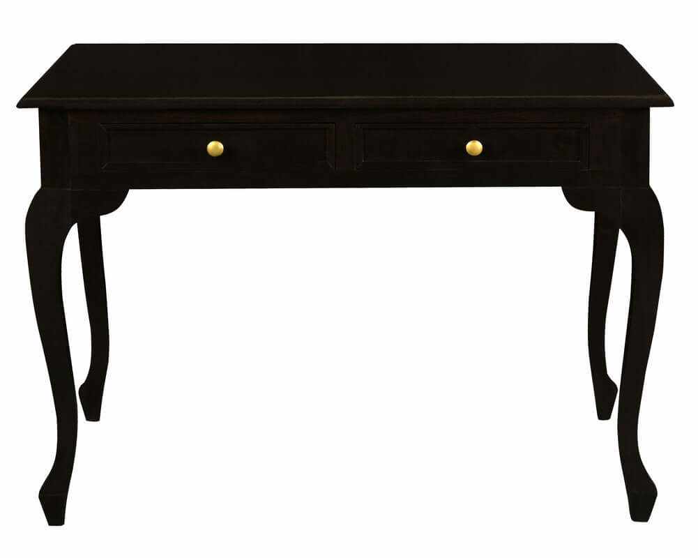 Queen Anne Hallway 2 Drawers Desk - Chocolate