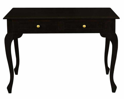 Queen Anne Hallway 2 Drawers Desk - Chocolate