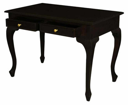 Queen Anne Hallway 2 Drawers Desk - Chocolate