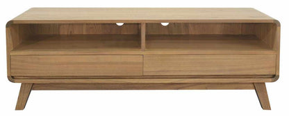 Providence 2 Drawer Modern Entertainment Unit - Natural