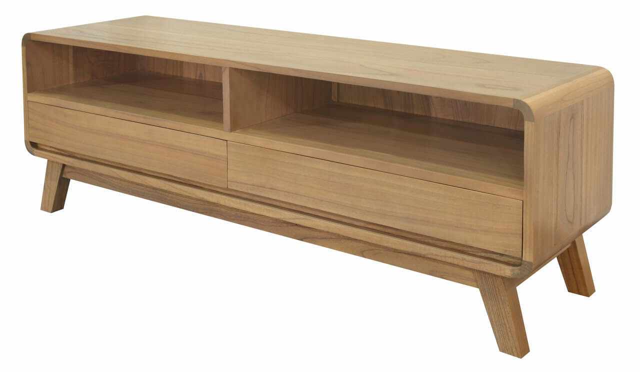 Providence 2 Drawer Modern Entertainment Unit - Natural