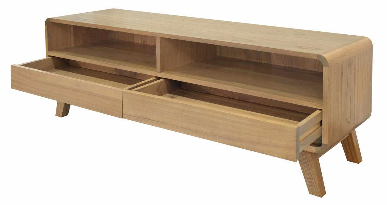 Providence 2 Drawer Modern Entertainment Unit - Natural