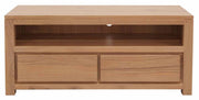 Amsterdam Solid White Cedar Wood Entertainment Unit with Drawer - Natu