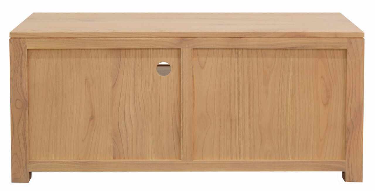 Amsterdam Solid White Cedar Wood Entertainment Unit with Drawer - Natu