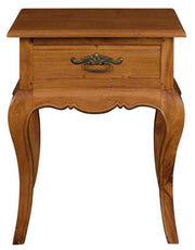 French Provincial Nightstand 1 Drawer Lamp Table - Light Pecan