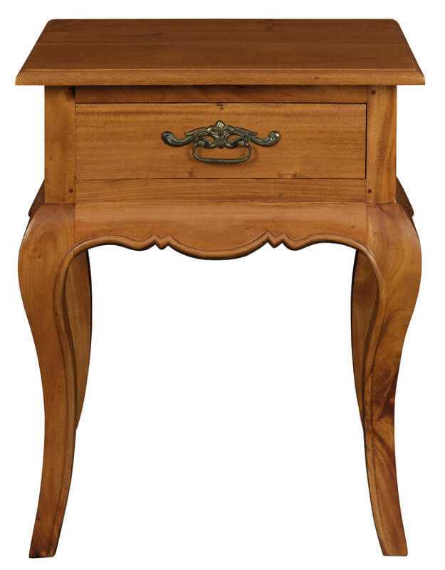 French Provincial Nightstand 1 Drawer Lamp Table - Light Pecan