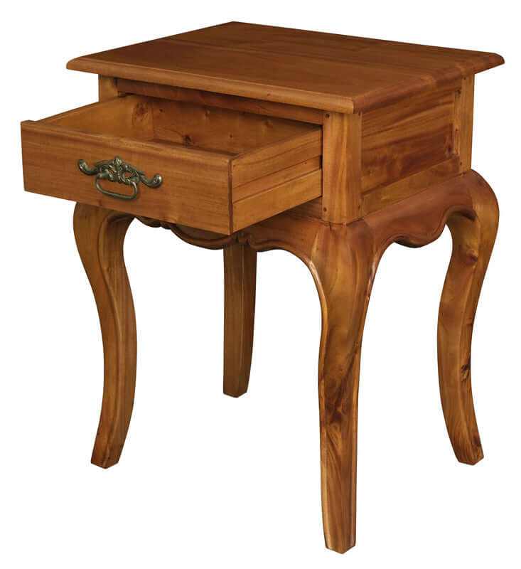 French Provincial Nightstand 1 Drawer Lamp Table - Light Pecan