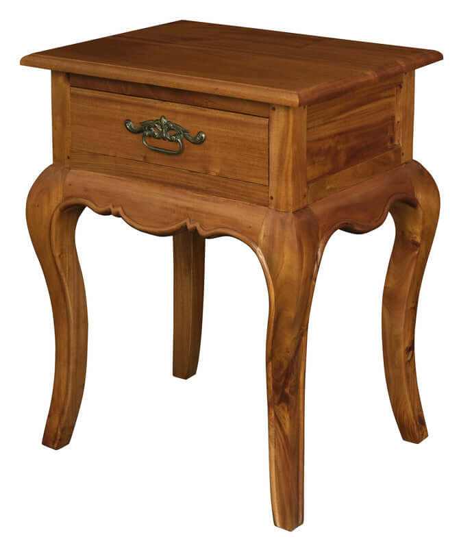 French Provincial Nightstand 1 Drawer Lamp Table - Light Pecan