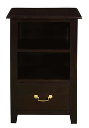 Tasmania 1 Drawer Solid Mahogany Bedside Table - Chocolate