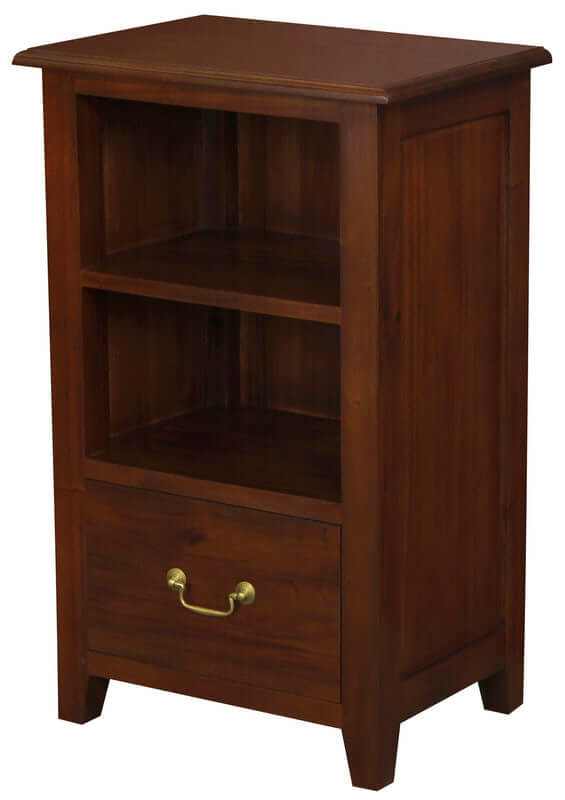 Tasmania 1 Drawer Solid Mahogany Wood Nightstand