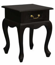 Queen Anne Mid Century Bedside Table - Chocolate