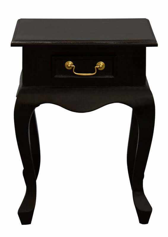 Queen Anne Mid Century Bedside Table - Chocolate