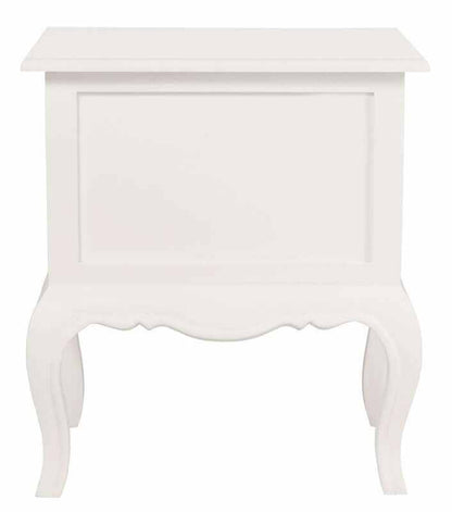 French Provincial 2 Drawer Side Table - White