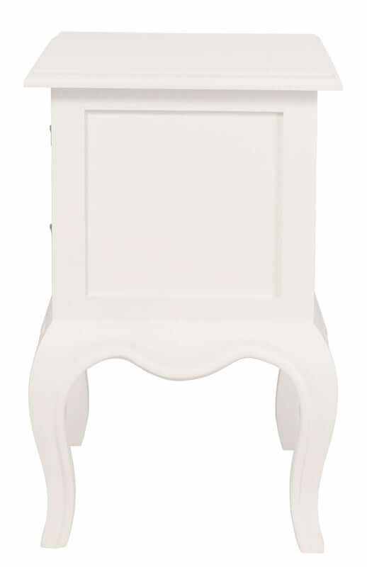 French Provincial Side Table 2 Drawer - White