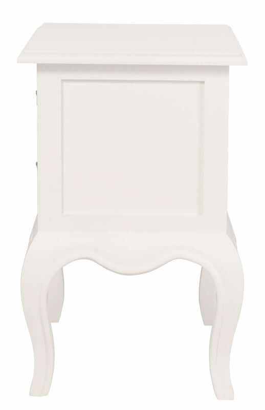 French Provincial 2 Drawer Side Table - White