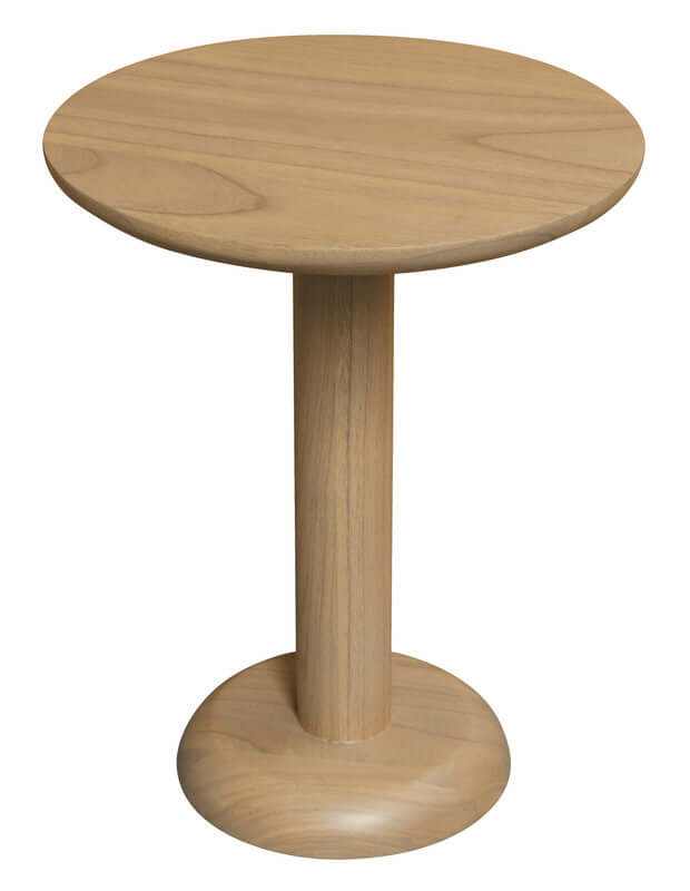 Oslo Solid Mindi Wood Round Lamp Table For Bedroom - Natural