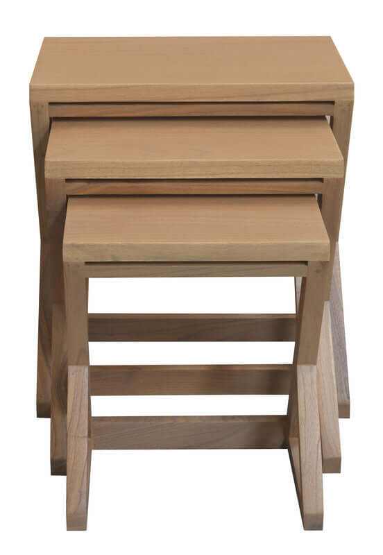 Manhattan Natural Wood Nest of Tables - Set of 3