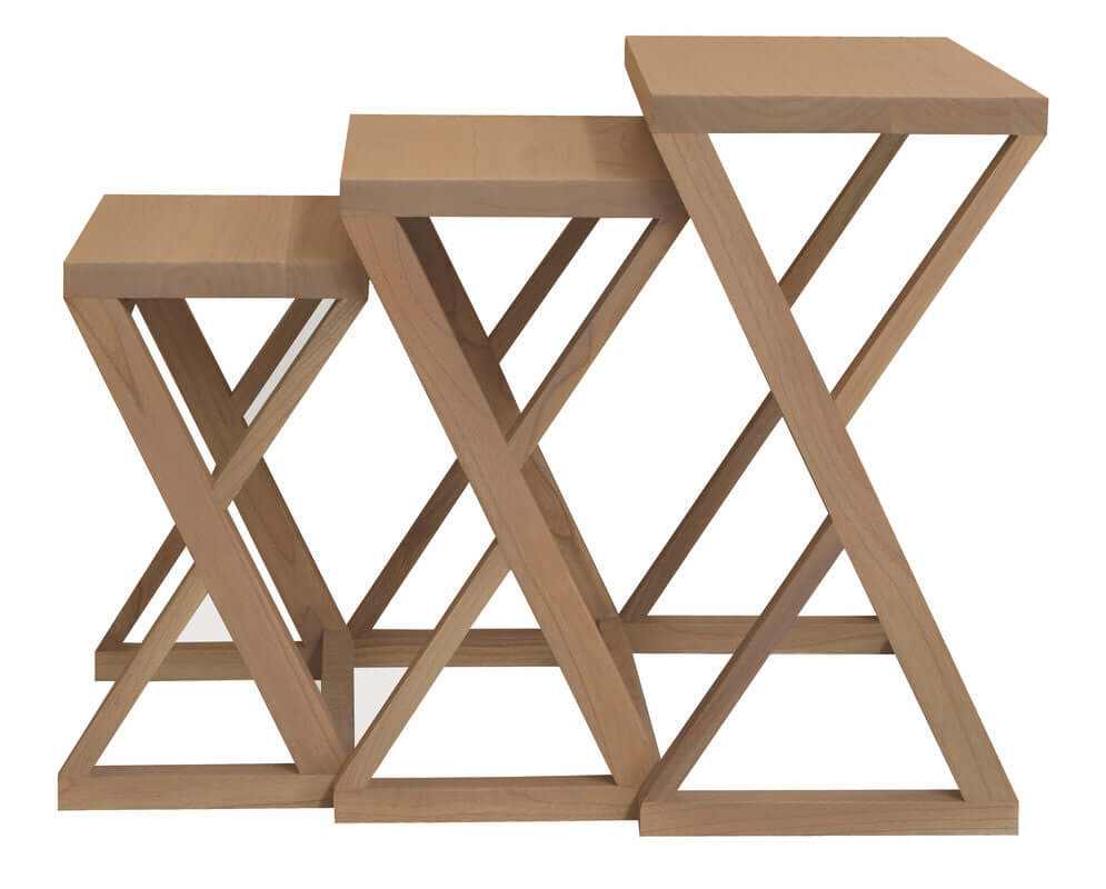 Manhattan Natural Wood Nest of Tables - Set of 3