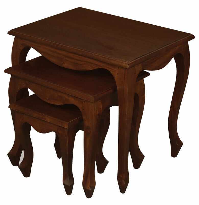 Queen Ann Nesting Tables Set of 3 - Mahogany