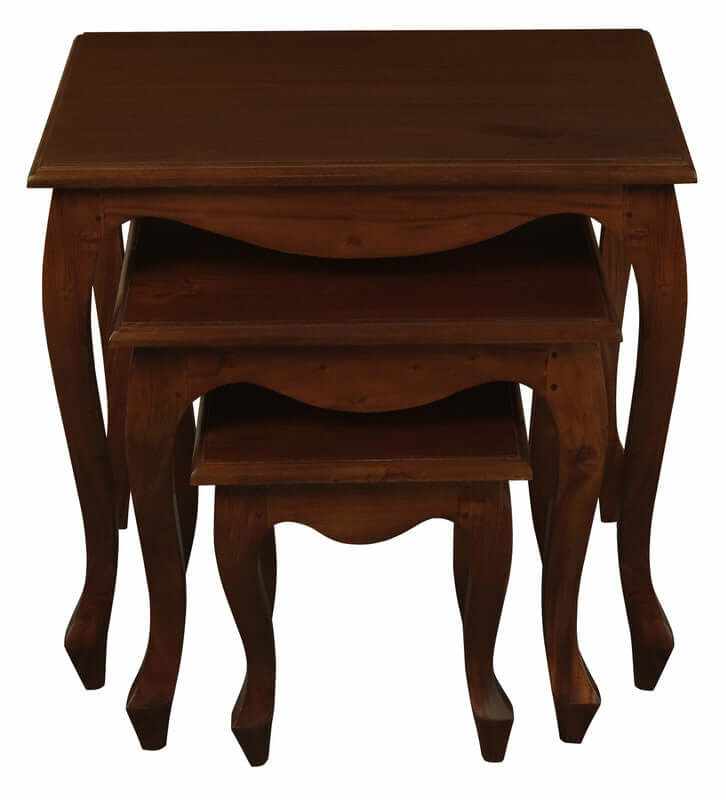 Queen Ann Nesting Tables Set of 3 - Mahogany