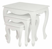 Queen Ann White Nest of Tables Set of 3