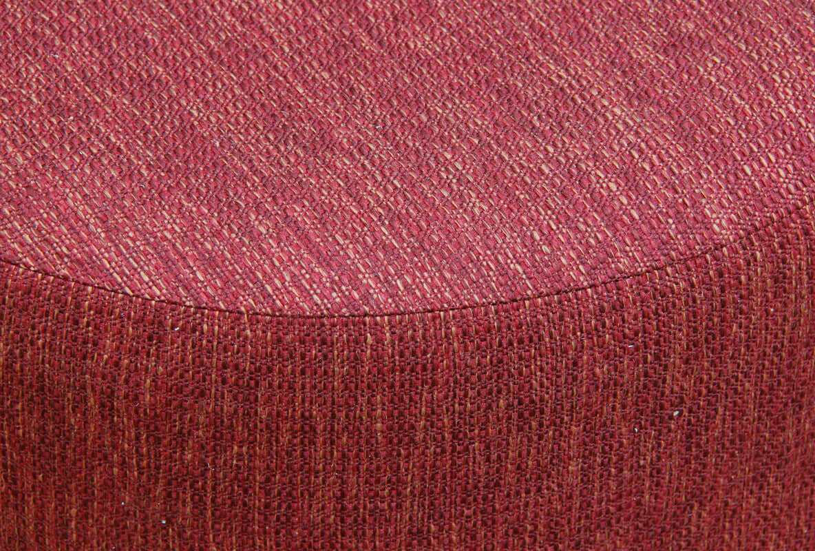 Manhattan Round Upholstered Ottoman - Cherry Red