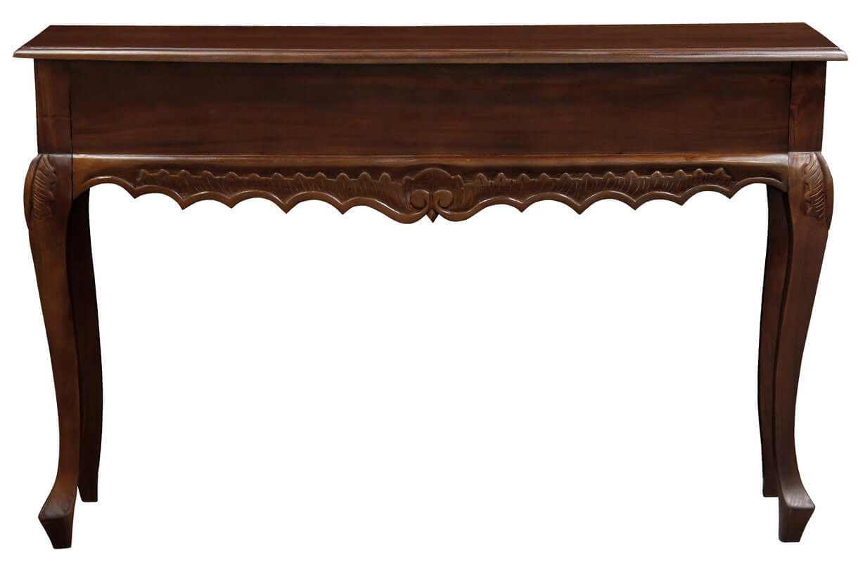 Seine 2 Drawer Carved French Console Table - Mahogany