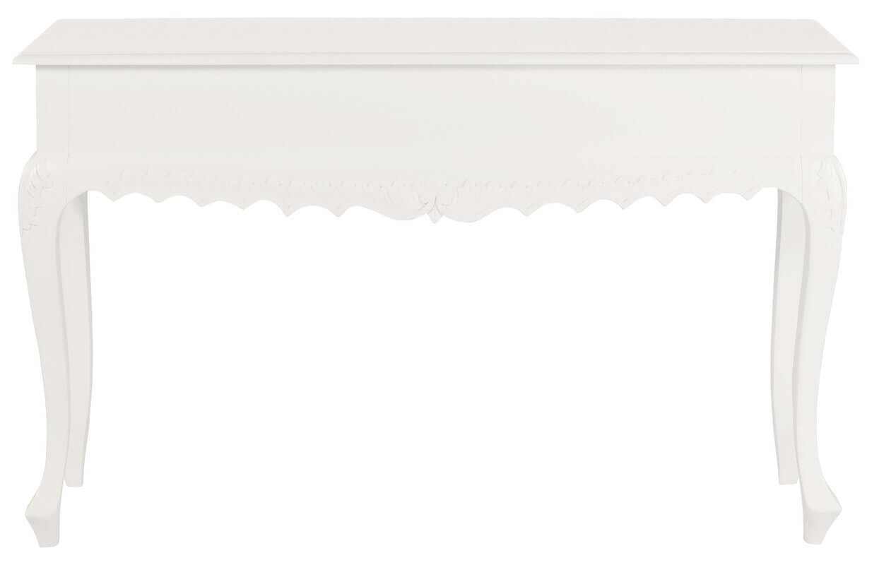Seine 2 Drawer Carved Sofa Table White