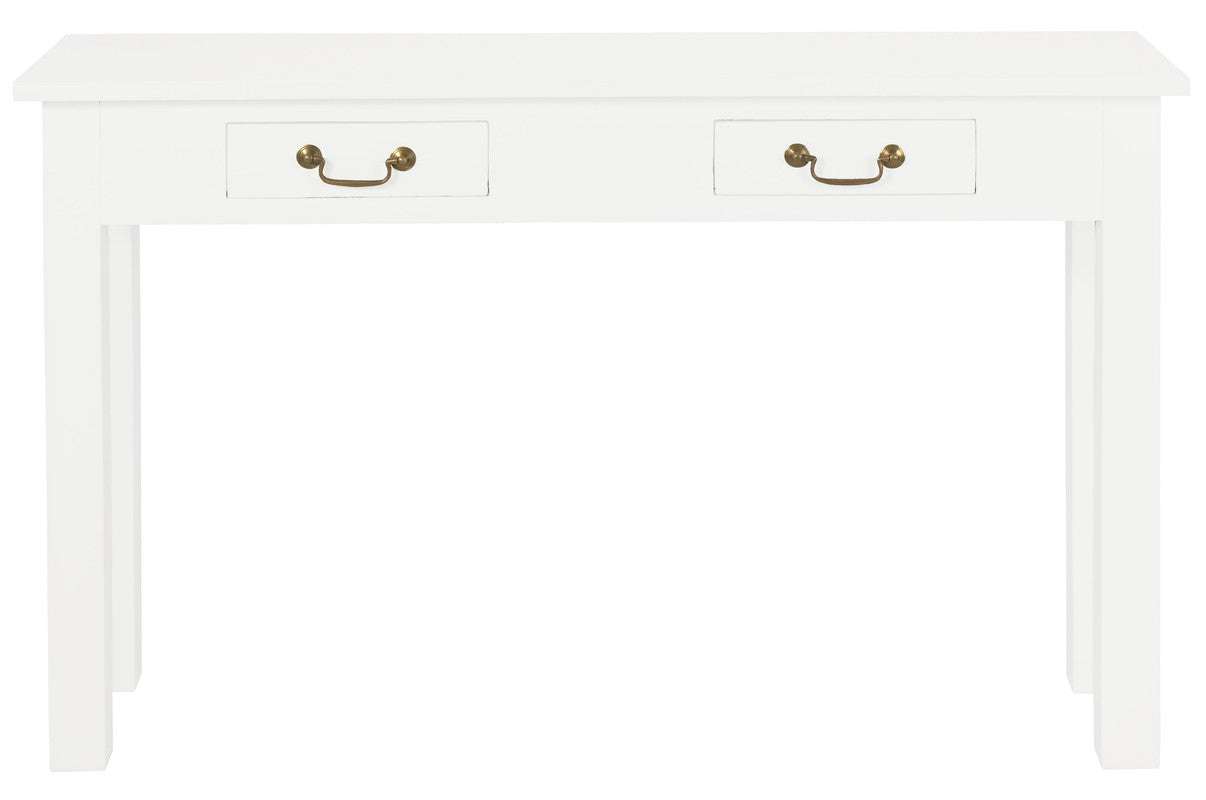 2 Drawer Straight Leg Sofa/Hall Table (White)