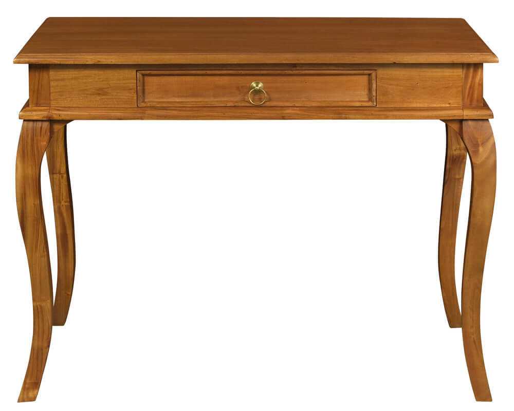 Queen Ann Sofa Table With Drawers - Light Pecan