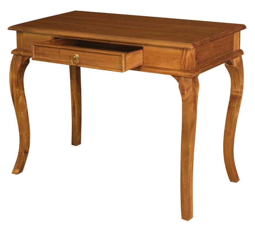 Queen Ann Sofa Table With Drawers - Light Pecan