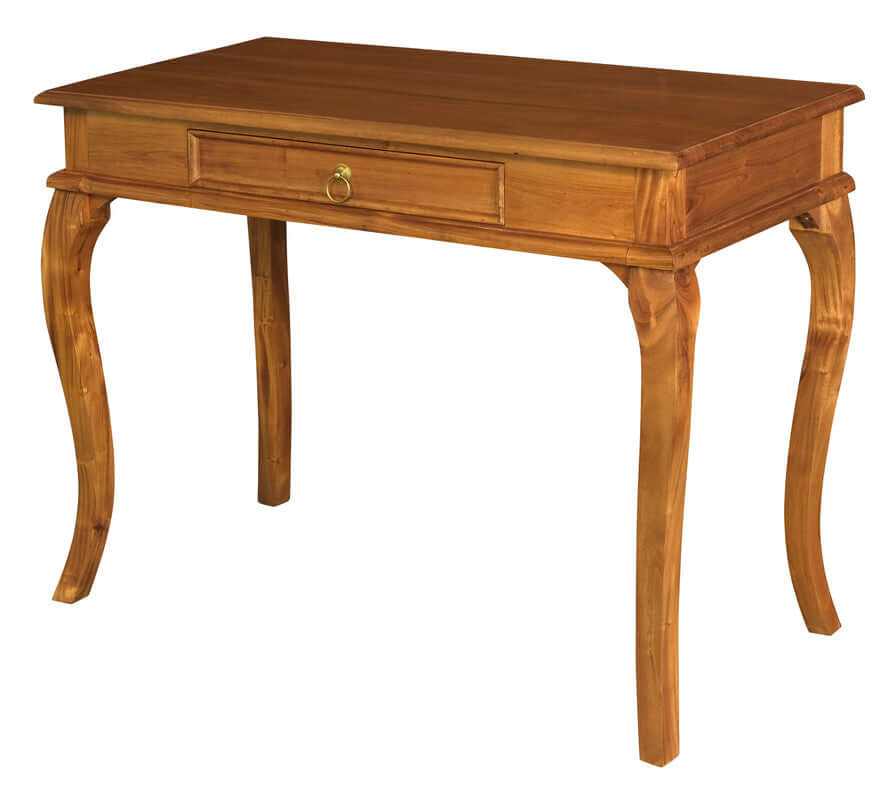 Queen Ann Sofa Table With Drawers - Light Pecan