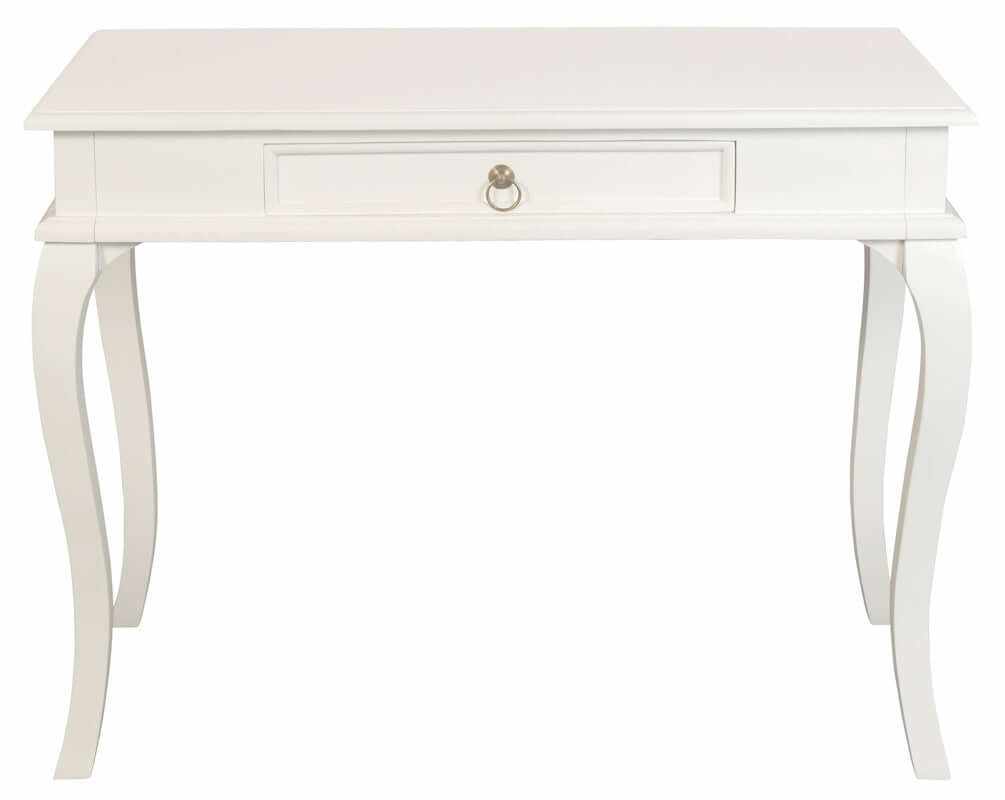Queen Ann White Console Table with Drawer