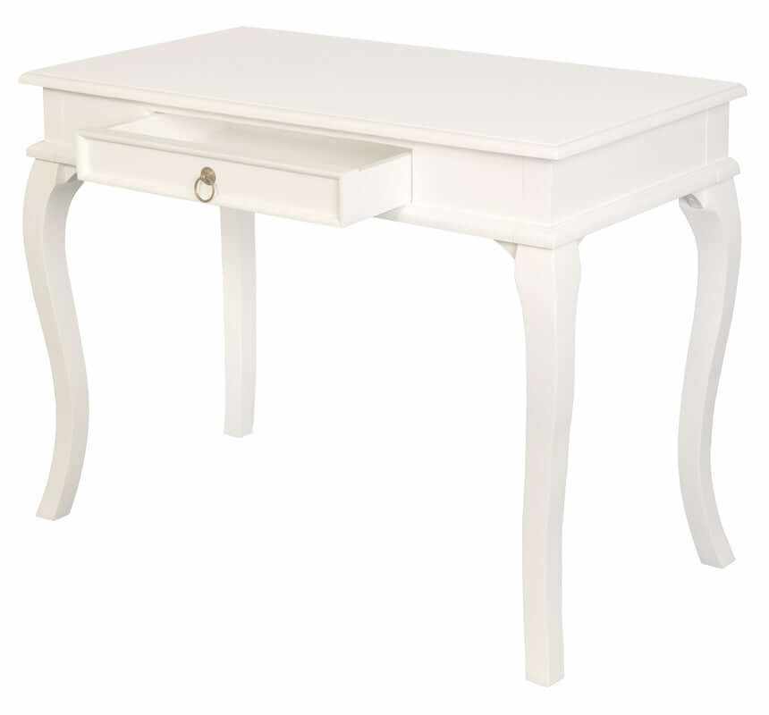 Queen Ann White Console Table with Drawer