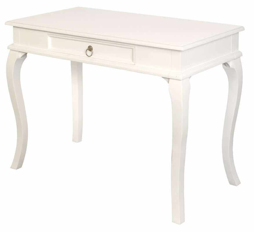 Queen Ann White Console Table with Drawer