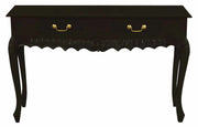 Seine 2 Drawer Carved Wood Sofa Table - Chocolate