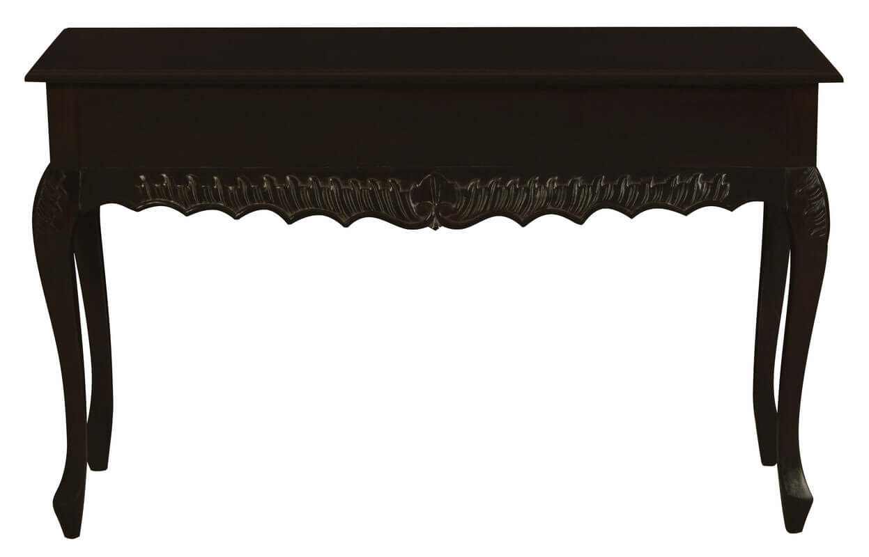 Seine 2 Drawer Carved Wood Sofa Table - Chocolate