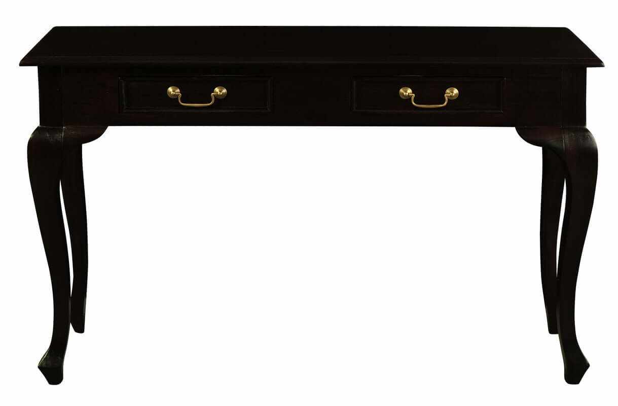 Queen Ann Two Drawer Sofa Table (Chocolate)