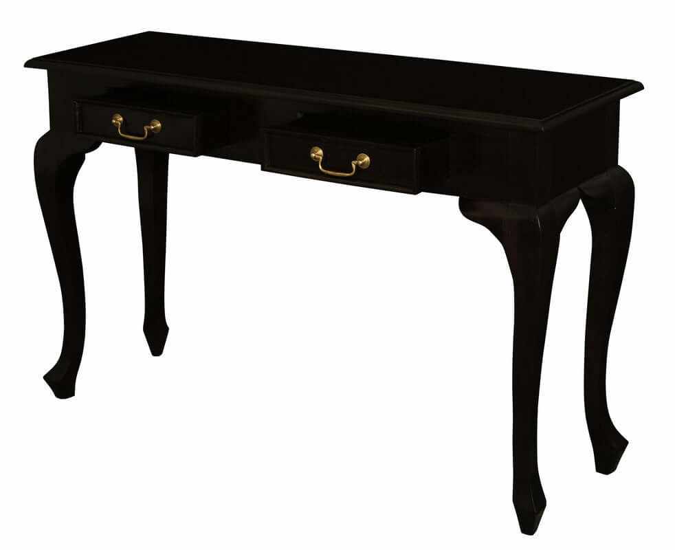 Queen Ann Two Drawer Sofa Table (Chocolate)