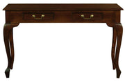Queen Ann Sofa Table With Storage Drawer- Mahogany