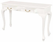 Queen Ann 2 Drawer Sofa Table - White