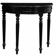 Huntley Turn Leg Half Moon Sofa Table - Black