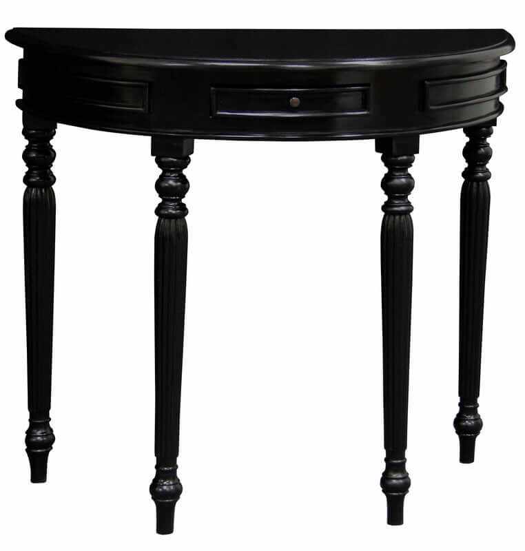 Huntley Turn Leg Half Moon Sofa Table - Black