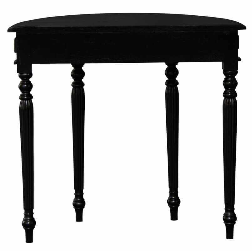 Huntley Turn Leg Half Moon Sofa Table - Black